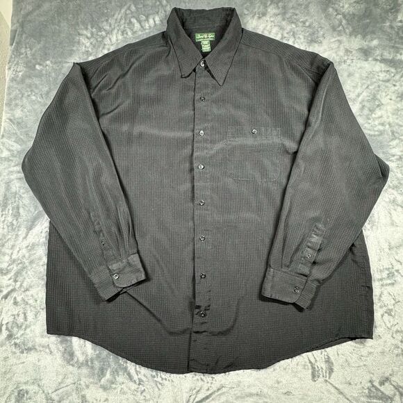 David Taylor Mens 3XL Long Sleeve Dress‎ Shirt Black Lightweight Stretch Preppy - Picture 1 of 7
